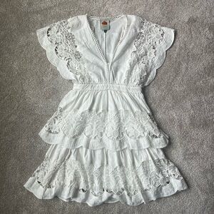 Farm Rio White Embroidered Dress